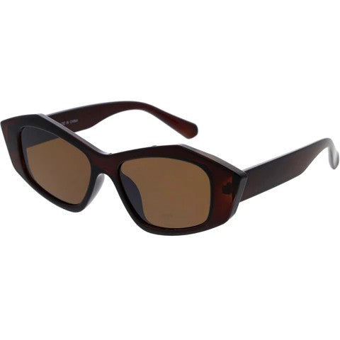 Brown Retro Geometric Sunglasses | LADO SIMPLE