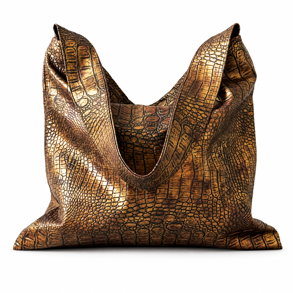 Golden Black Textured Tote | LADO SIMPLE
