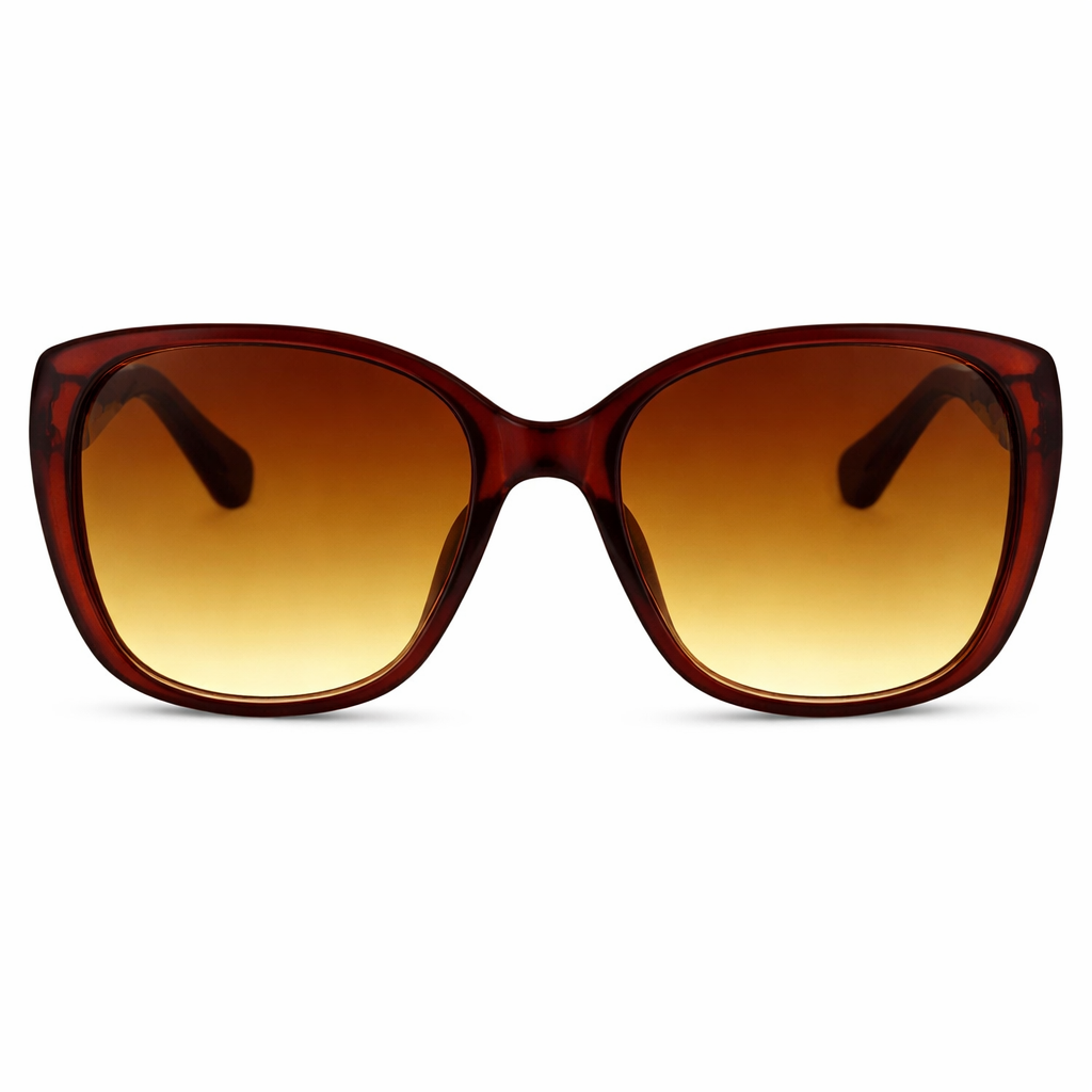 BROWN ROUNDED EDGE SUNGLASSES IN BROWN | LADO SIMPLE