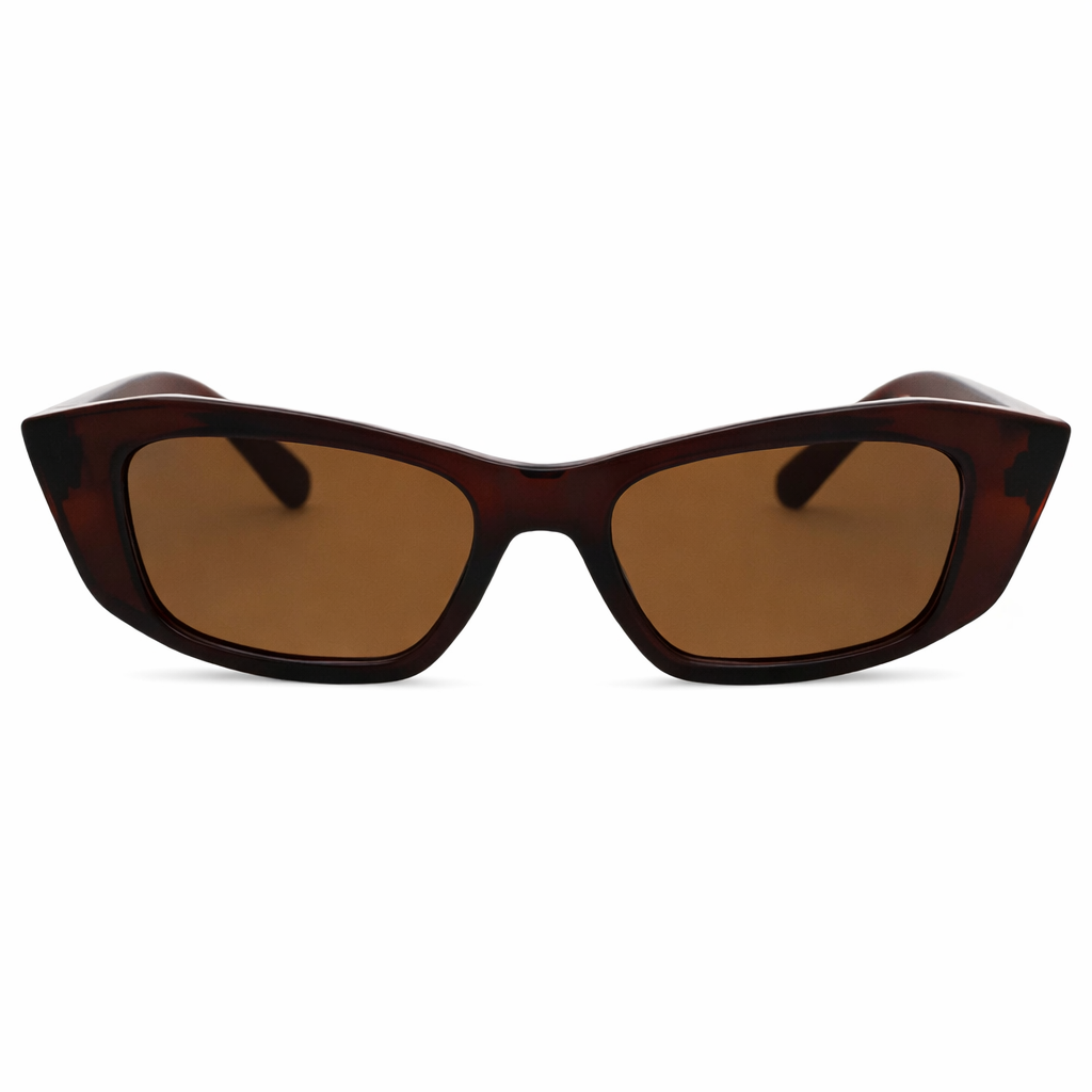 Brown Retro Geometric Sunglasses | LADO SIMPLE