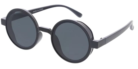 Black Industrial Round Sunglasses | LADO SIMPLE