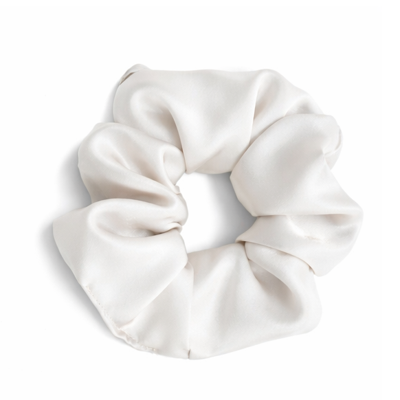 White scrunchie on a white background