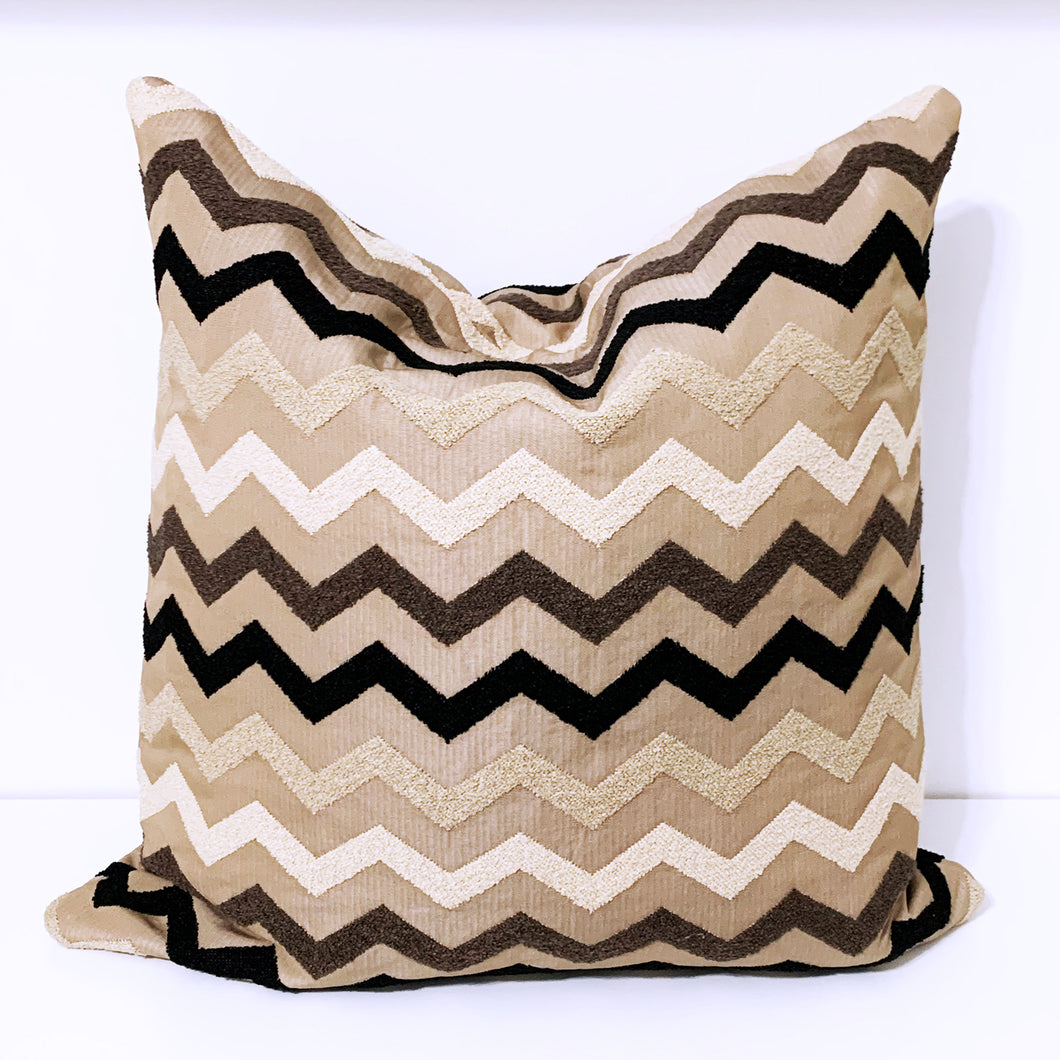 Mixed Tan Chevron Pillow Cover | LADO SIMPLE DECOR