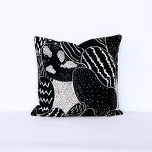 Load image into Gallery viewer, Black And White Cactus Like Print Pillow Cover | LADO SIMPLE DECOR
